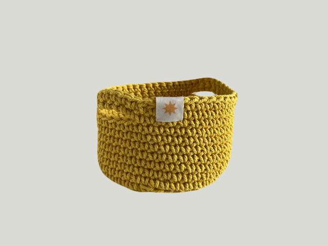 КОРЗИНА С РУЧКАМИ ИЗ ХЛОПКА VILLAGE YELLOW BASKET, 14х20см