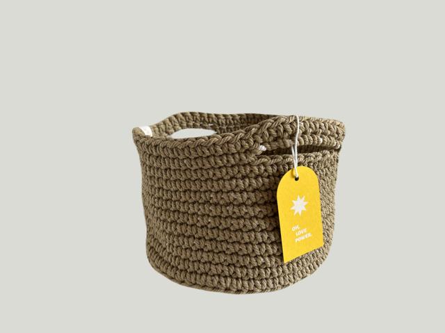 КОРЗИНА С РУЧКАМИ ИЗ ХЛОПКА VILLAGE OLIVE BASKET, 16х23см